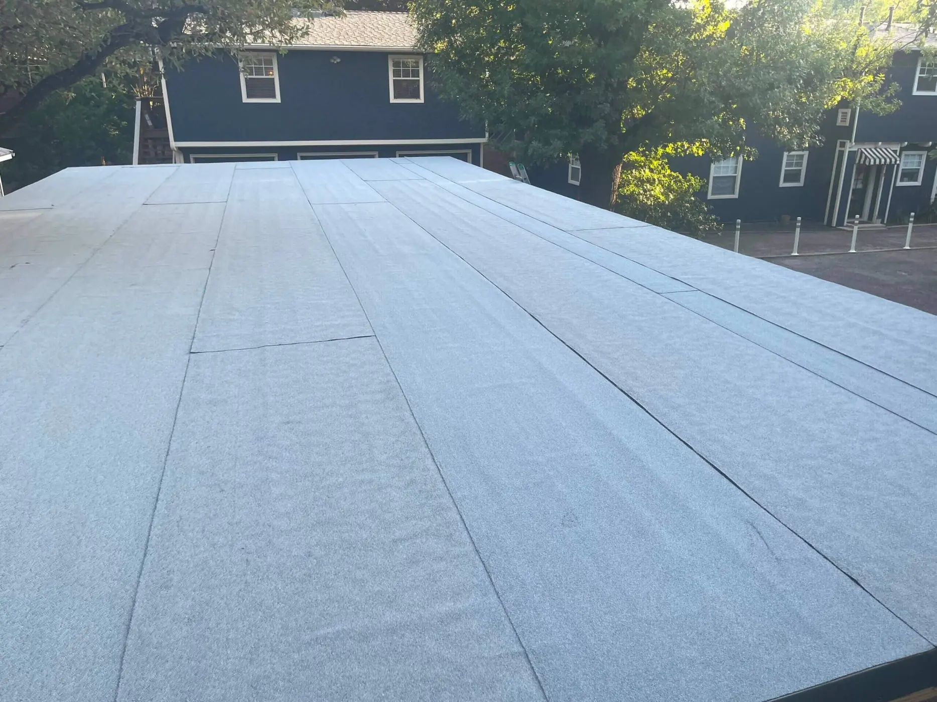 White flat roof membrane project